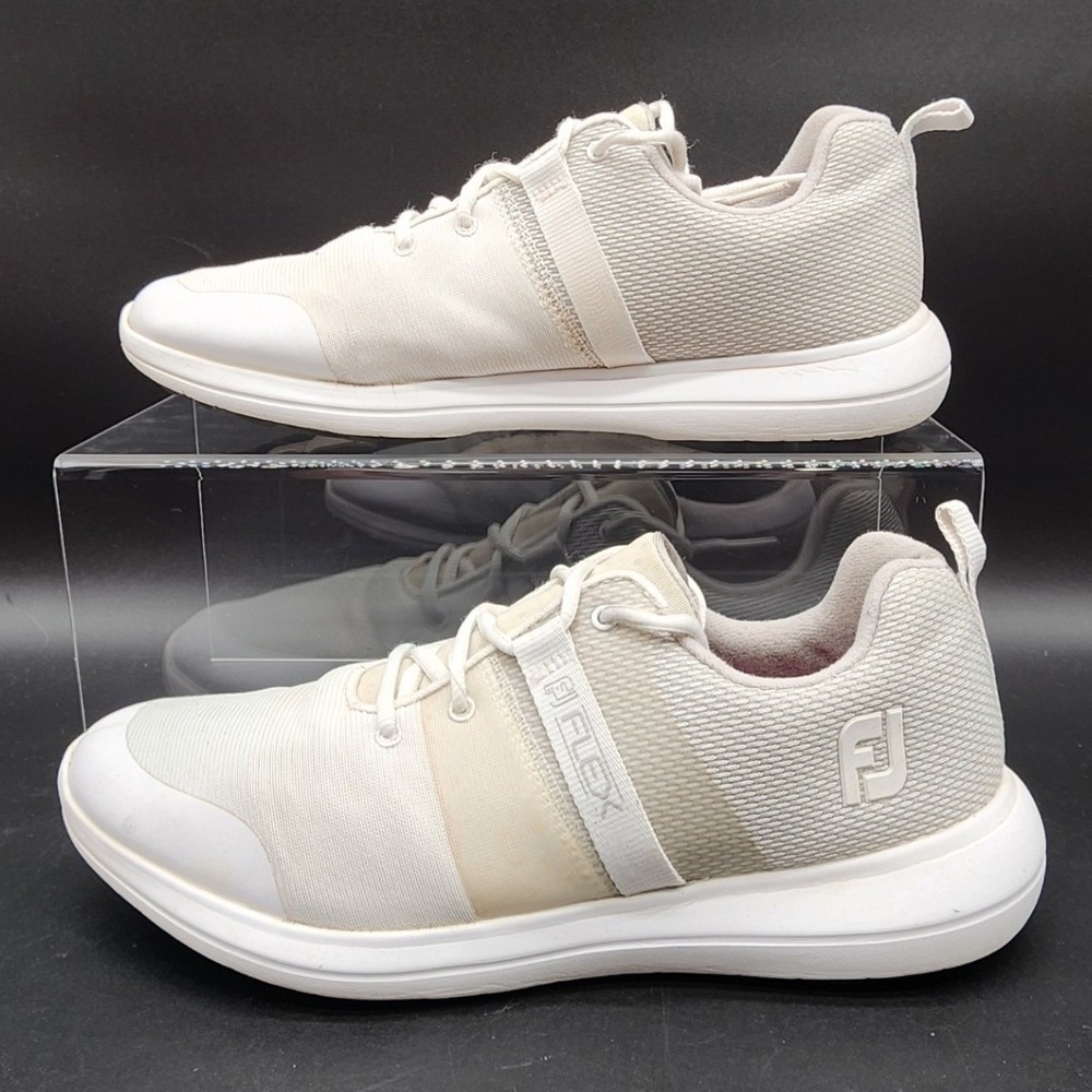 FootJoy 9.5 White FJ Flex Spikeless Golf Shoes Mesh Athletic Sport Performance